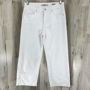 Mavi Jeans Women's White Romee High Rise Wide Crop Denim Jeans Sz 29x25